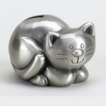 Pewter Kitty Bank